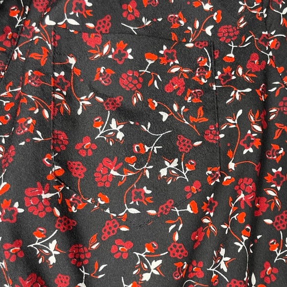 *EUC* Thakoon Collective / Floral Long Sleeve Collar Shirtdress / Black, Red/ 12 - Picture 13 of 15